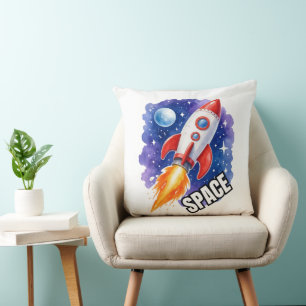 Space Adventure Poster Adventure Awaits Throw Pillow