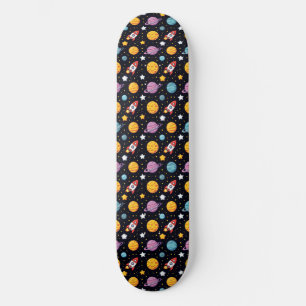 Space Adventure Skateboard Deck Colorful Galaxy