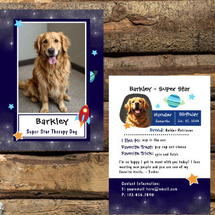 Space Adventure Therapy Animal Trading Card