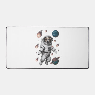 Space Adventure With A Dog Astronaut Desk Mat