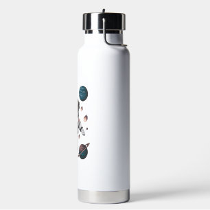Space Adventure With A Dog Astronaut Water Bottle
