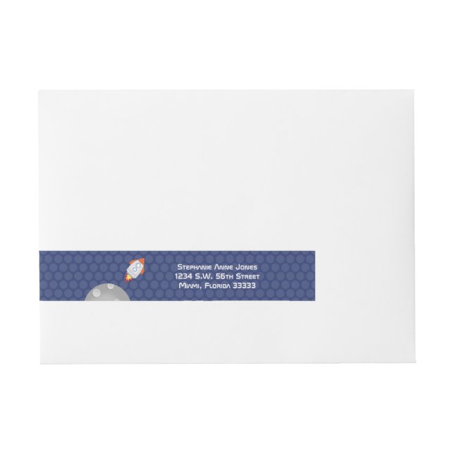 Space Adventure Wrap Around Address Label (Front)