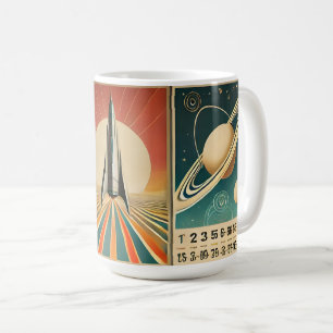 Space Age Art Space Time Calendar Coffee Mug