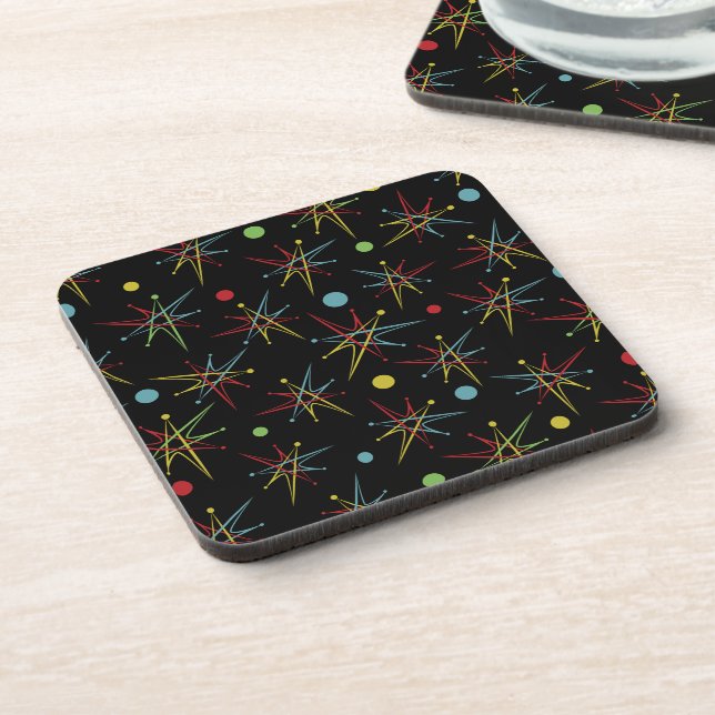 Space Age Atomic Retro Dot Custom Colors Beverage Coaster (Left Side)