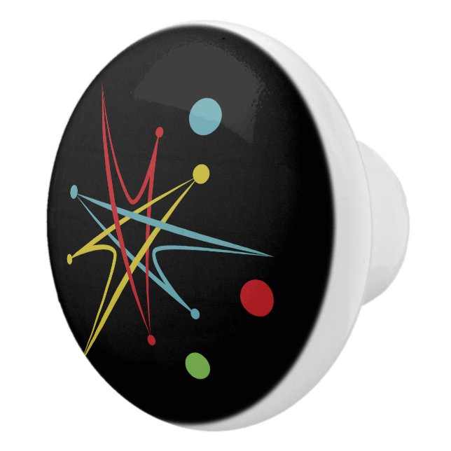 Space Age Atomic Retro Dot Custom Colors Ceramic Knob (Right)