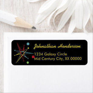 Space Age Atomic Retro Dot Custom Colors Label
