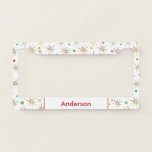 Space Age Atomic Retro Dot Custom Colors License Plate Frame