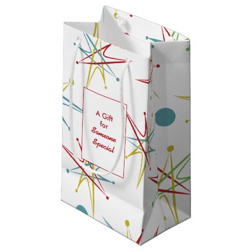 Space Age Atomic Retro Dot Custom Colors Small Gift Bag