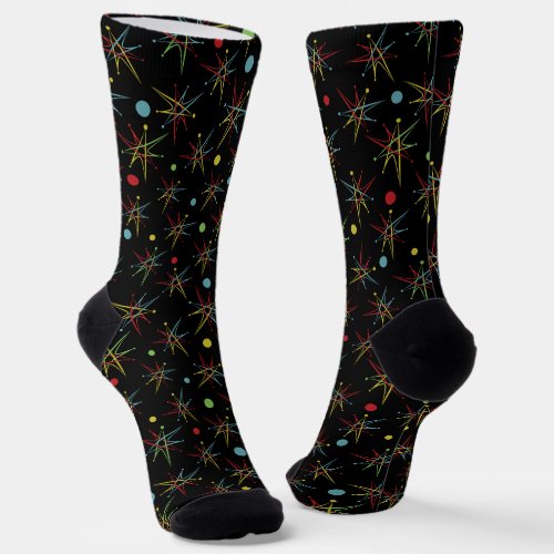 Space Age Atomic Retro Dot Custom Colors Socks