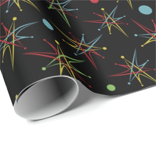 Space Age Atomic Retro Dot Custom Colors Wrapping Paper