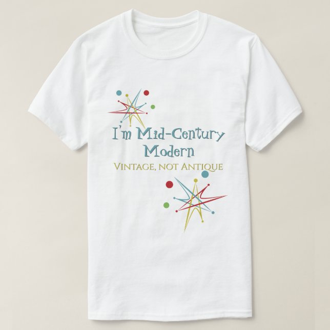Space Age Atomic Retro Mid-Century Modern Vintage T-Shirt (Design Front)