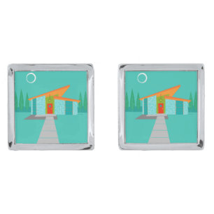 Space Age Cartoon House Cufflinks