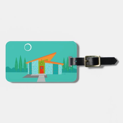 Space Age Cartoon House Luggage Tag