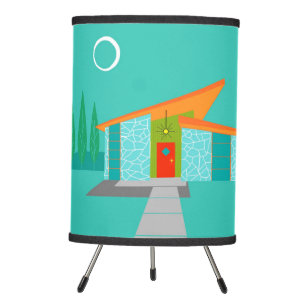 Space Age Cartoon House Tripod Lamp