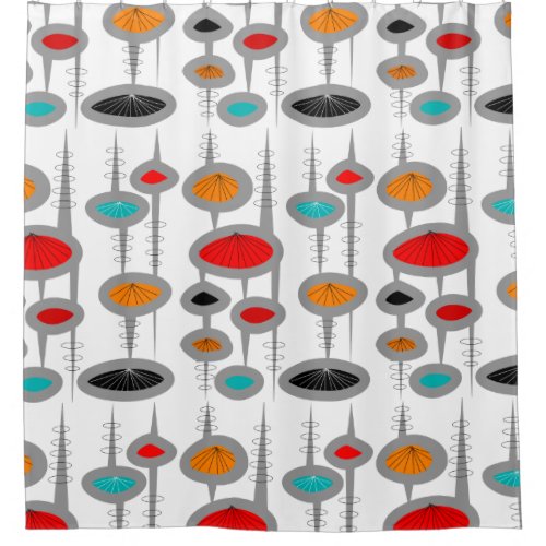 Space Age Colorful  Shower Curtain