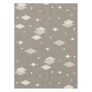 Space Age Diamonds Taupe Brown Gray Tablecloth