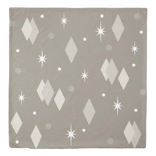 Space Age Diamonds Taupe Light Brown Duvet Cover