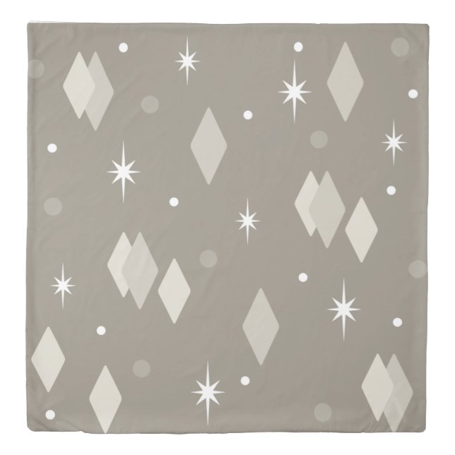 Space Age Diamonds Taupe Light Brown Duvet Cover (Front)
