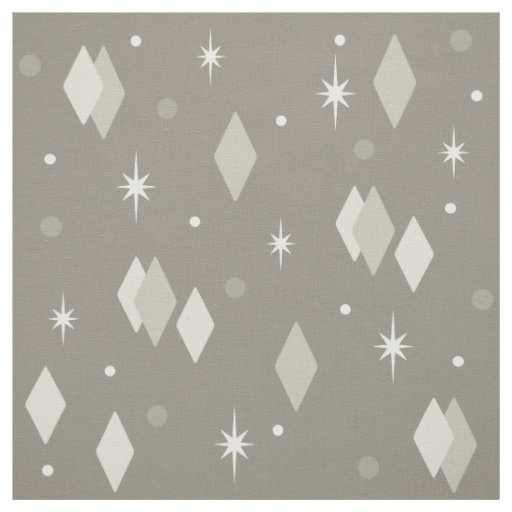 Space Age Diamonds Taupe Light Brown Fabric