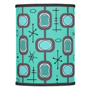 Space Age Geometric Art Aquamarine Lamp Shade