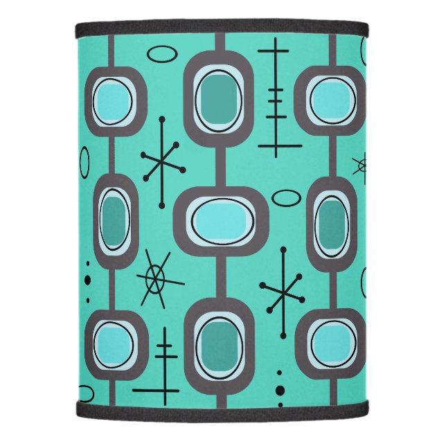 Space Age Geometric Art Aquamarine Lamp Shade (Front)