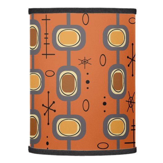 Space Age Geometric Art Burnt Orange Lamp Shade (Left)