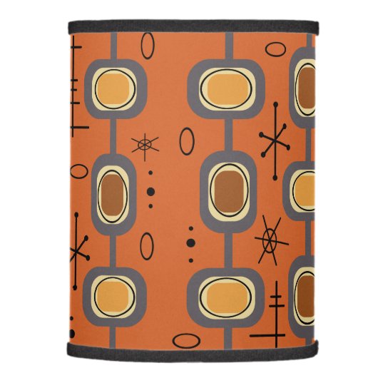 Space Age Geometric Art Burnt Orange Lamp Shade (Right)