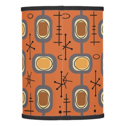Space Age Geometric Art Burnt Orange Lamp Shade (Back)
