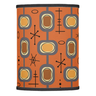 Space Age Geometric Art Burnt Orange Lamp Shade