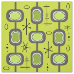 Space Age Geometric Art Chartreuse Green Fabric