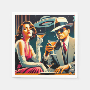 Space Age Las Vegas Gangster Martini Party Napkins