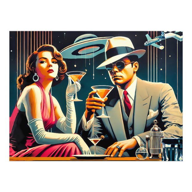 Space Age Las Vegas Gangster Martini Party Photo Print (Front)