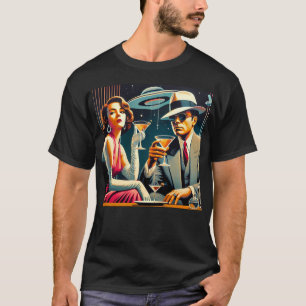 Space Age Las Vegas Gangster Martini Party T-Shirt