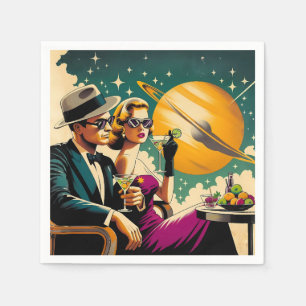 Space Age Las Vegas Martini Gangster Party Napkins