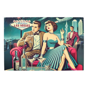 Space Age Las Vegas Martini Party Metal Print