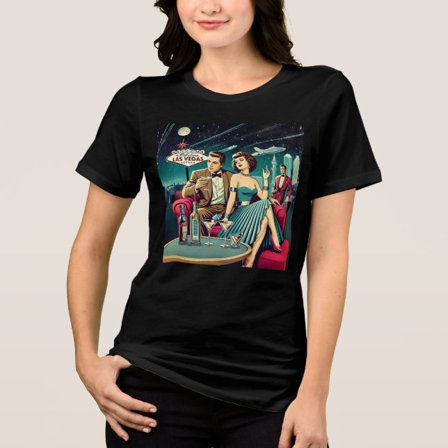 Space Age Las Vegas Martini Party Tri-Blend Shirt (Front)