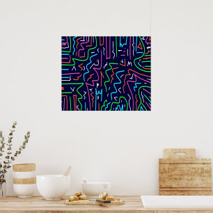 Space Age Maze Abstract Print