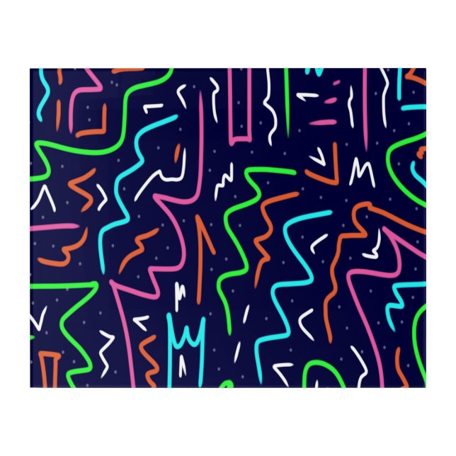 Space Age Maze Abstract Print Acrylic Print (Front)