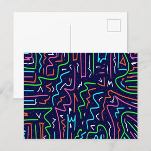 Space Age Maze Abstract Print Postcard