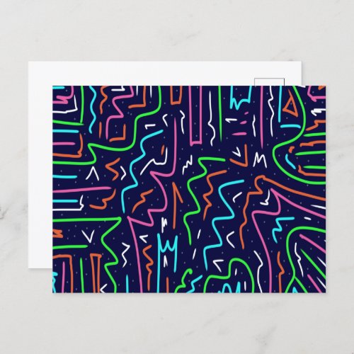 Space Age Maze Abstract Print Postcard