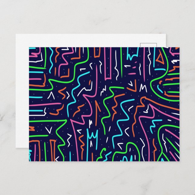 Space Age Maze Abstract Print Postcard (Front/Back)