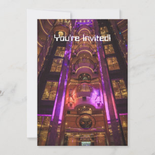 Space Age Pink Purple Invitation