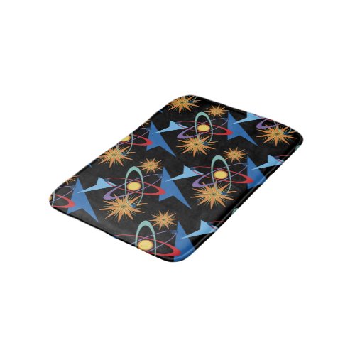 Space Age Retro Multicolored Pattern Bath Mat