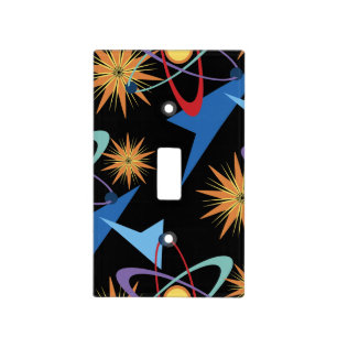 Space Age Retro Multicolored Pattern Light Switch Cover