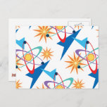 Space Age Retro Multicolored Pattern Postcard