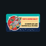 Space Age Santa Christmas Card Address Labels<br><div class="desc">Deck your Christmas card envelopes with these cool Space Age Santa Christmas Card Address Labels. These were designed especially for the customers of the Retro Christmas Card Company. Customize them with your own address and info. Makes quick work of sending out your Retro Christmas cards!</div>