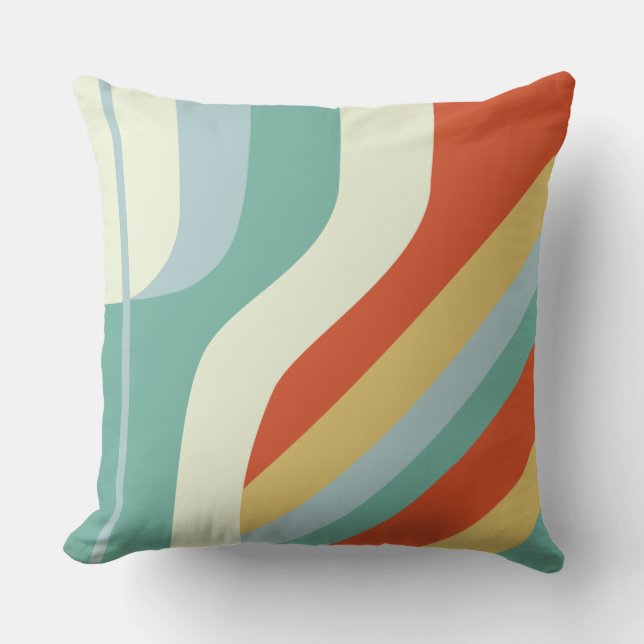 "Space Age Stripe" Outdoor Pillow (Front)