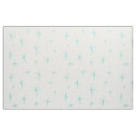 Space Age Turquoise Starburst Combed Cotton Fabric