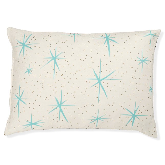 Space Age Turquoise Starburst Dog Bed (Front)