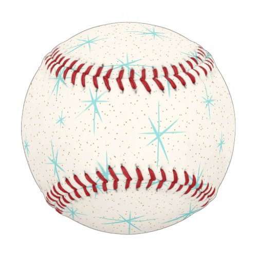 Space Age Turquoise Starbursts Baseball